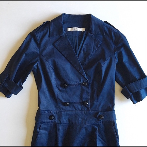 Reiss Navy Blue Military Inspired Dress - Picture 3 of 4